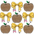 Leopard Print Apples & Pencil Bows